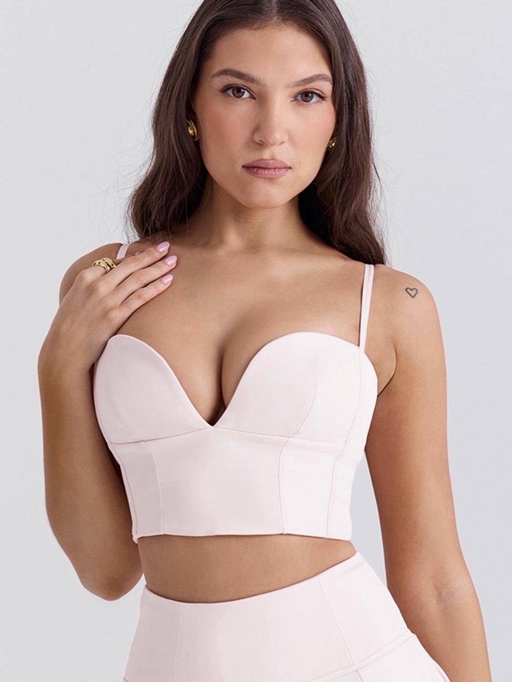 NWT House of CB Pablia Ballet Slipper Pink Corset Top L+